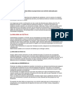 El Propósito de Estas Dietas Es Proporcionar Una Nutrición Adecuada para El Entrenamiento