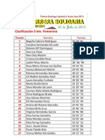 Clasificación 5 km. Femenino