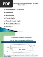 Propriedades bascias do fluxo óleo-água na rocha reservatório