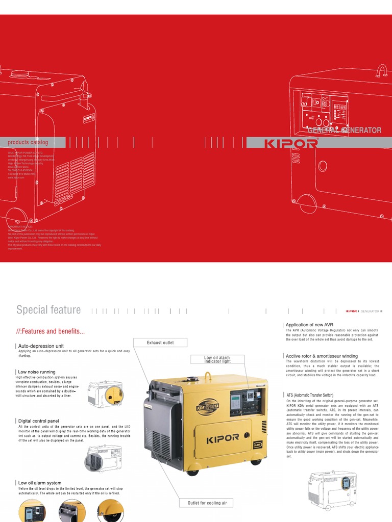 Datasheet Productos Kipor PDF | PDF | Diesel Engine | Engines