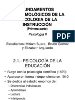 FUNDAMENTOS EPISTEMOLÓGICOS DE LA PSICOLOGIA DE LA INSTRUCCIÓN