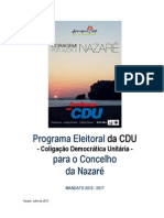 PROGRAMA ELEITORAL CDU NAZARÉ 2013