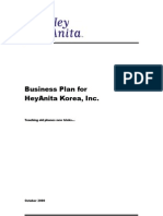HeyAnita Korea Business Plan 2000