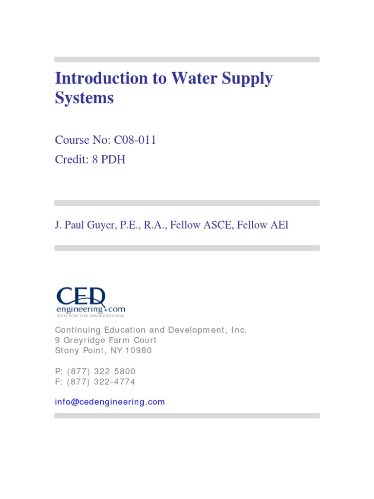 An Intro To Water Supply Systems | PDF | Home & Garden | Technology ...