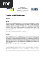 Governança Urbana e Participação Pública