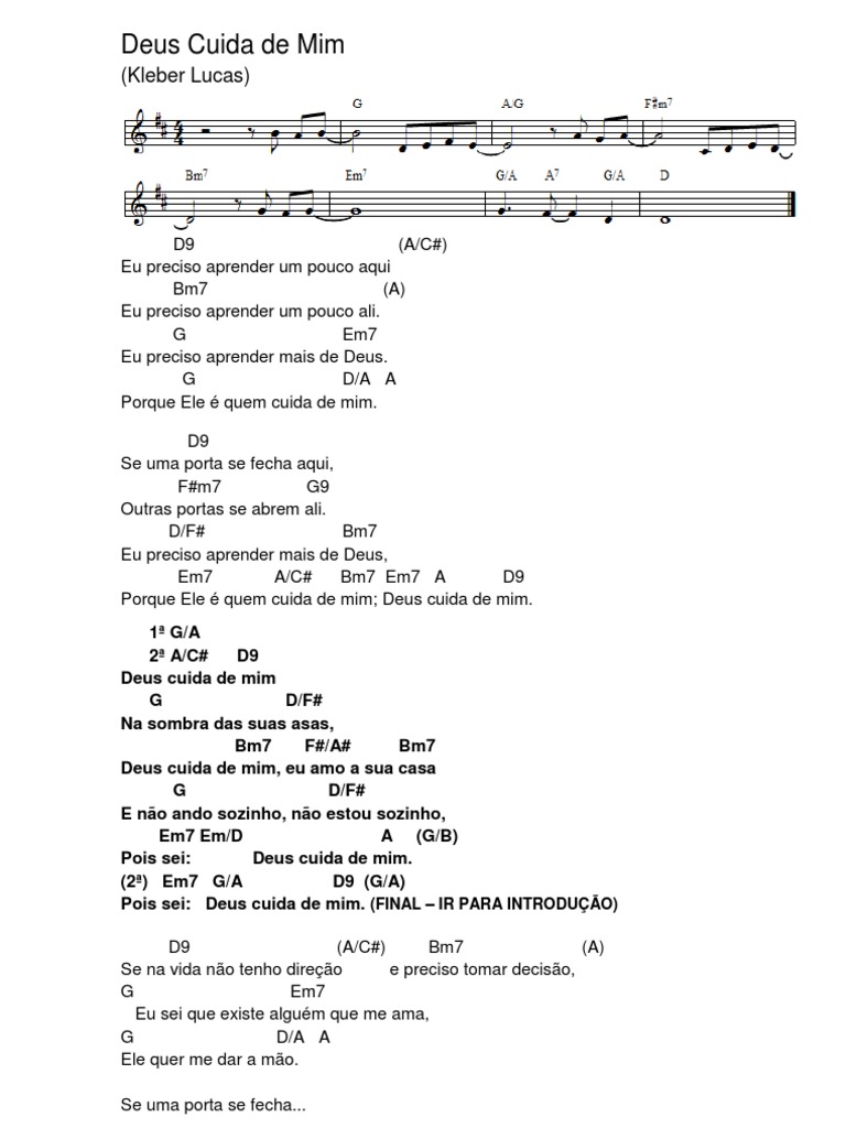 Deus Cuida de Mim Cifra