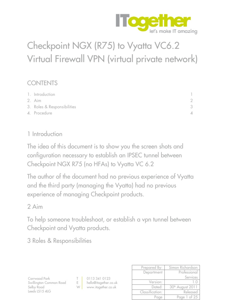 Vyatta To Checkpoint VPN Howto Guide | PDF | Virtual Private Network ...