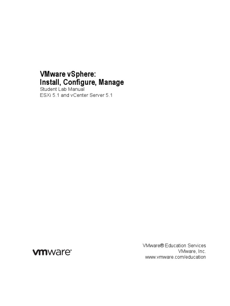 VMware Vsphere 5.1 Install Configure Manage Lab Manual | PDF | Port ...