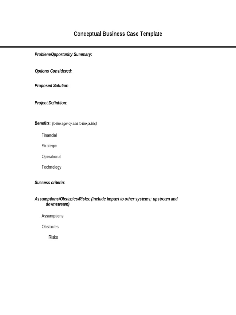 Business Case Template for Projects | PDF