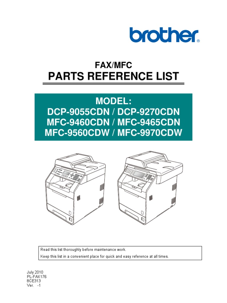 At passe bord pistol Brother MFC 9970 Parts Manual | PDF | Office Equipment | Manufactured Goods
