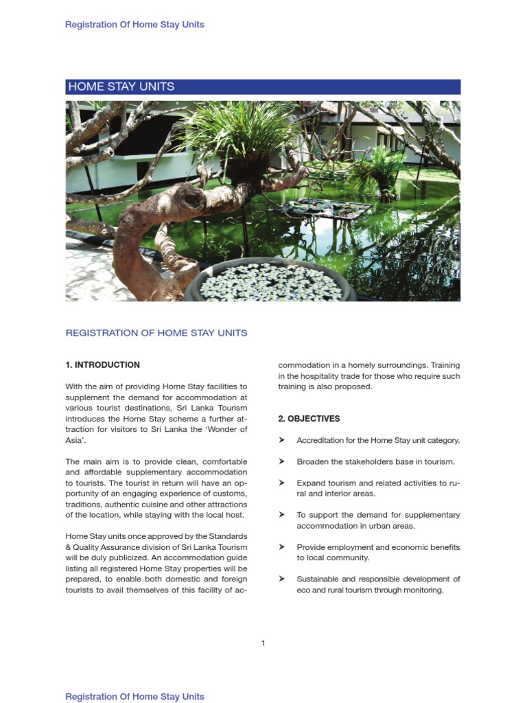 Home Stay Registration Way of Sri Lanka Tourism | PDF | Bathroom | Bedroom