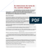 Cálculo de retenciones de renta de cuarta y quinta categoría