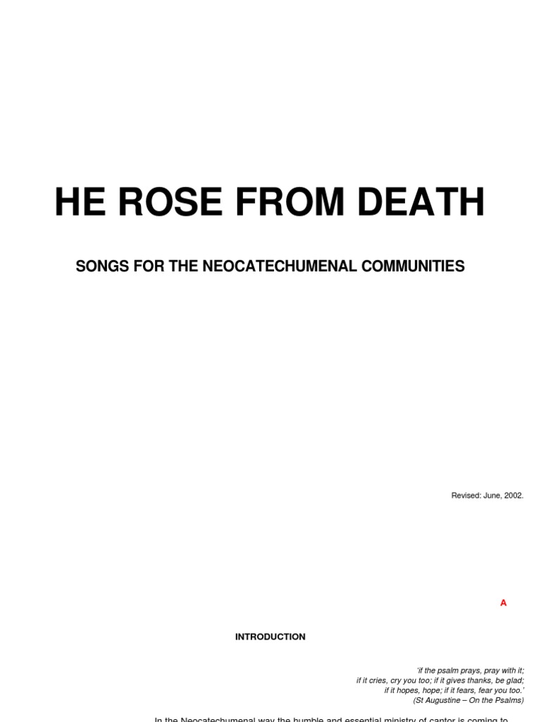 He Rose From Death_song Book 2003 Eastertide Baptism