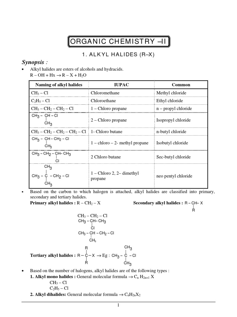 17 Organic Chemistry Alkyl Halides | PDF | Science & Mathematics ...