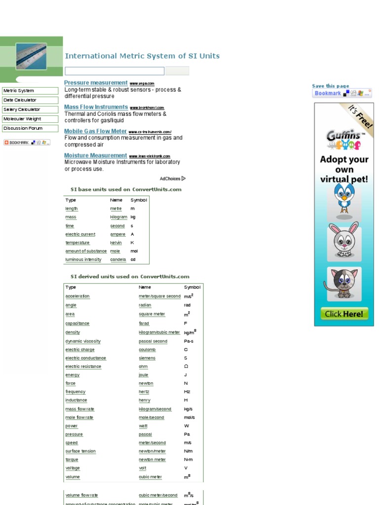 International Metric System... | PDF | International System Of Units ...