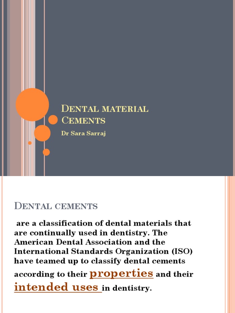 Dental Cements PDF | PDF | Dental Material | Dentistry