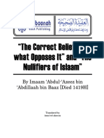 Correct Belief and What Opposes It and the Nullifiers of Islaam