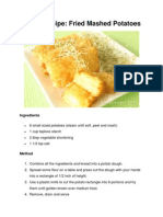 Vegan Recipe: Fried Mashed Potatoes: Ingredients