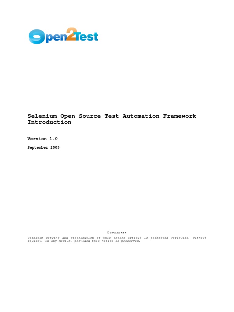Selenium Framework Introduction | PDF | Selenium (Software) | Library ...