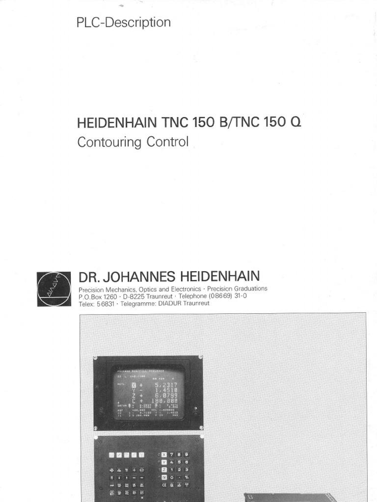 PLC Programming for HEIDENHAIN TNC 150 | PDF | Programmable Logic