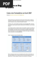 Como criar Formulários no Excel 2007 _V