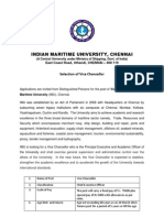 Indian Maritime University, Chennai: Selection of Vice Chancellor