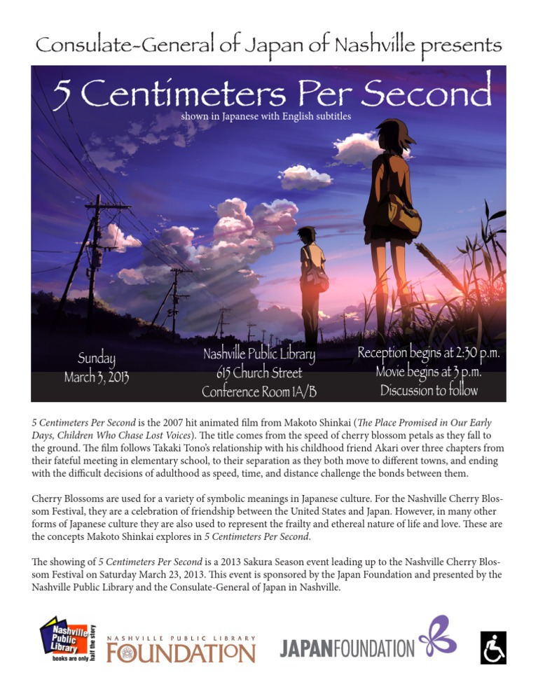 5 Centimeters Per Second Pdf