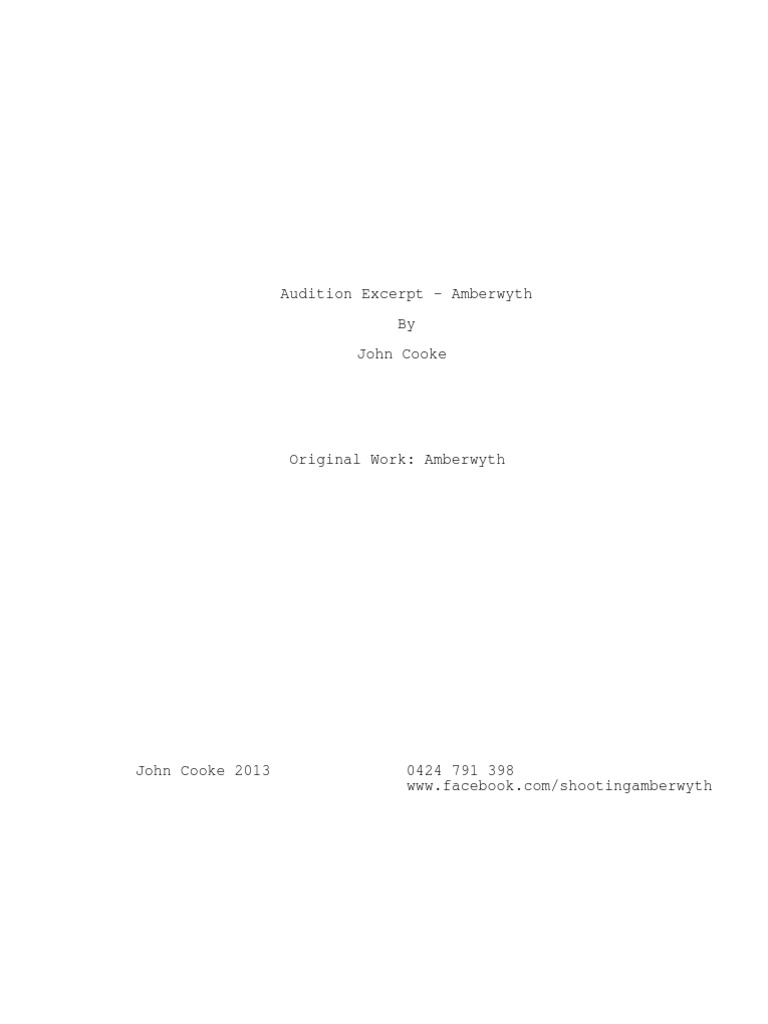 Audition Excerpt - Amberwyth by John Cooke | PDF | Art | Mystery ...