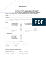 Questionnaire: Market at Sharekhan LTD." So I Hope You Will Co-Operate Me in Filling This Questionnaire. Please Make A