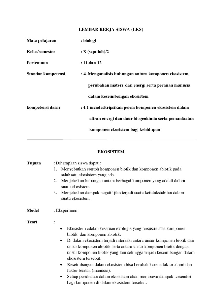 Lembar Kerja Siswa Pdf