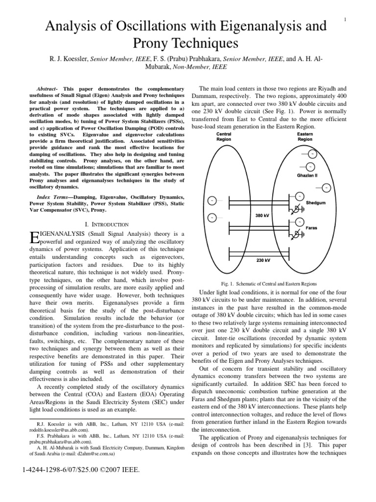 Analysis of Oscillations With Eigenanalysis and | PDF | Eigenvalues And ...