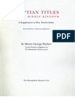 Egyptian Titles of the Middle Kingdom a Supplement to Wm Wards Index