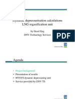 Dynamic Depressurisation Calculations LNG Regasification Unit