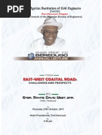 Thursday 27th October, 2011 Hotel Presidential, Port Harcourt 5.30 PM