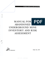 Manual For Abandoned Underground Mine Inventory and Risk Assessment PDF