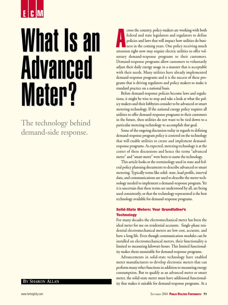Understanding Advanced Metering Technology | PDF | Electrical ...