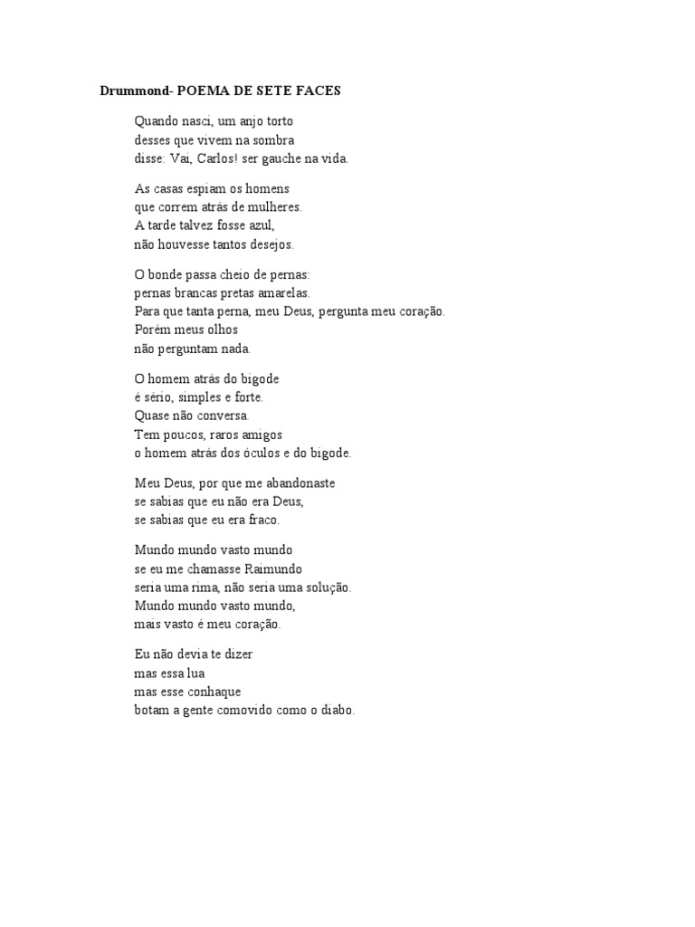 Drummond - Poema de 7 Faces | PDF