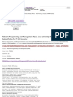 Online Slide Presentation: Network Programming and Management Notes Anna University IT2351 NPM Notes