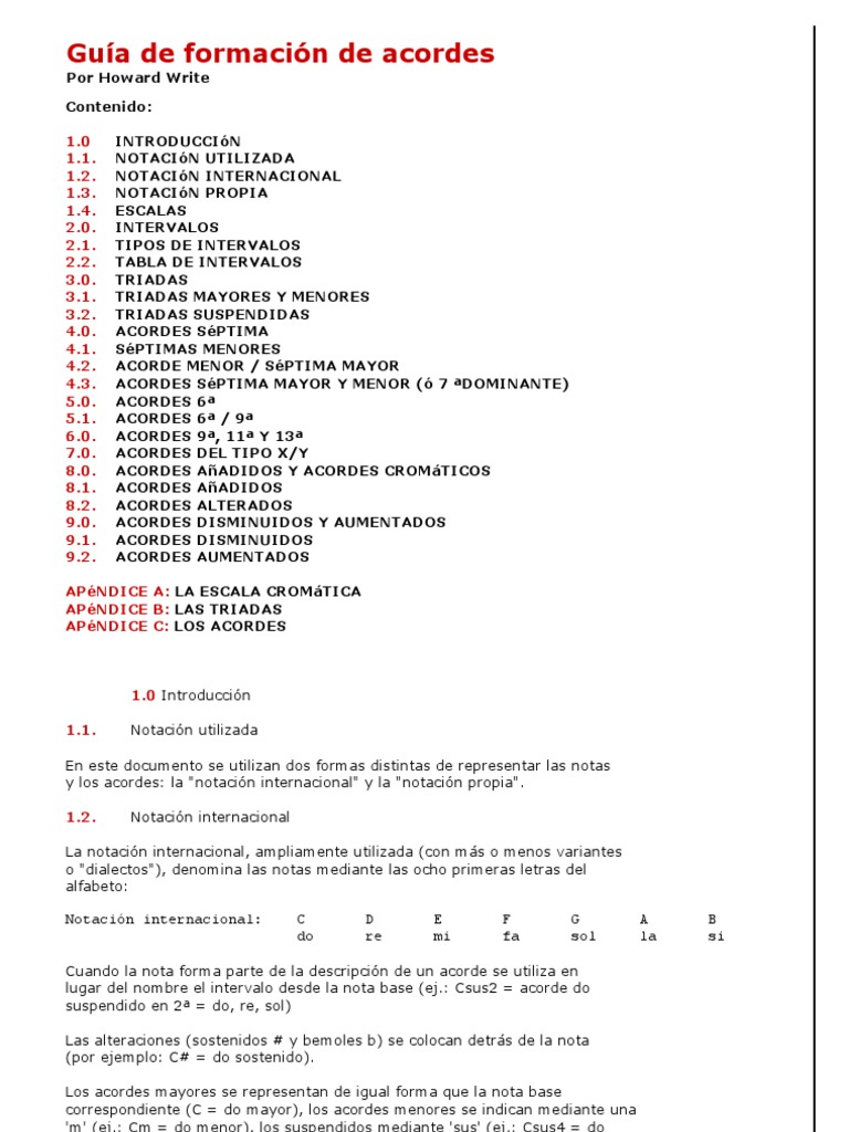 Acordes y Escalas | PDF | Acorde (Música) | Escala (música)