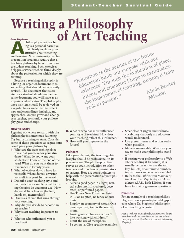 Writing A Philosophy of Teaching Art Linguistics Communication