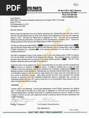OReilly Auto Parts - Redacted HWM