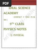 Complete Notes On 9th Physics by Asif Rasheed