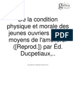 E. Ducpétiaux, De la condition physique et morale des jeunes ouvriers