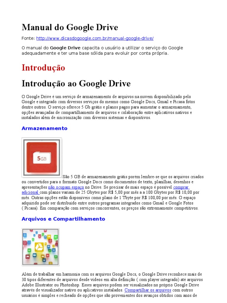 Manual Do Google Drive | PDF | Google | Gmail