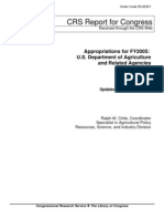 CRS Report For Congress: Appropriations For FY2005: U.S. Department of Agriculture and Related Agencies