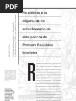 Cidades e Oligarquias Antiurbanismo