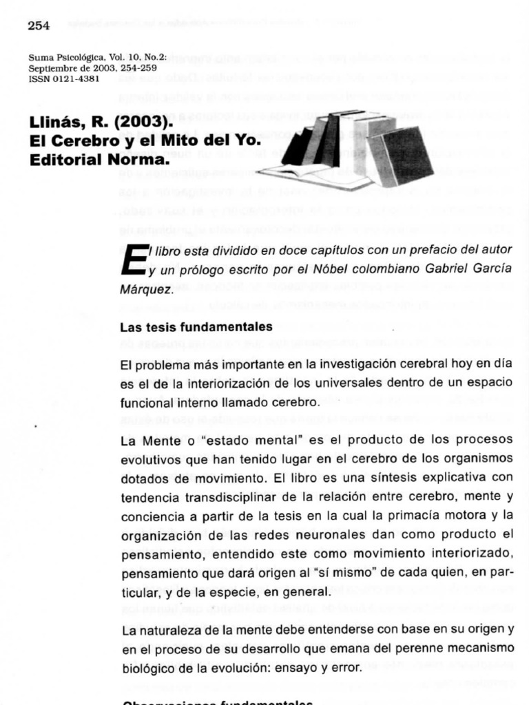 El Cerebro Y El Mito Del Yo Pdf Pdf Cerebro Mente