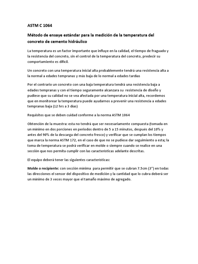 Astm C 1064 PDF Hormigón Medición