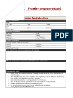 Frontier Program-Phase2: Training Application Form