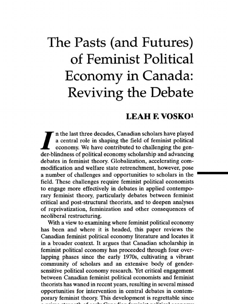 The Pasts (And Futures) of Feminist Political Economy in Canada ...